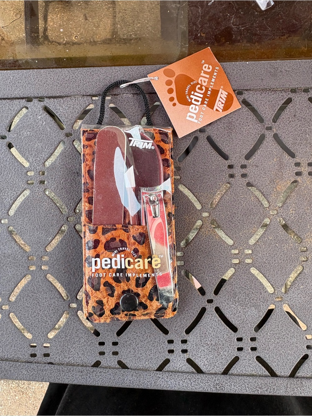 Leopard Print Foot Care Kit with Nail Clippers - Brown